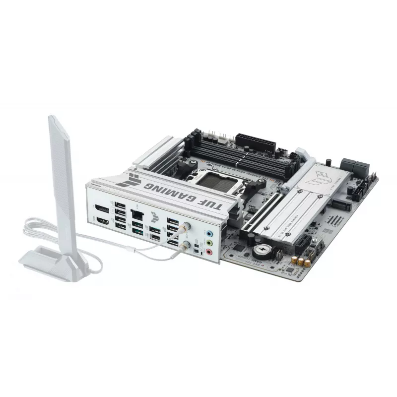 Placa base ASUS TUF GAMING B850M-PLUS WIFI7 W, AMD B850, socket AM5, micro ATX, DDR5, 4×DIMM, hasta 256 GB, Wi‑Fi 7, Ethernet 2,5Gb