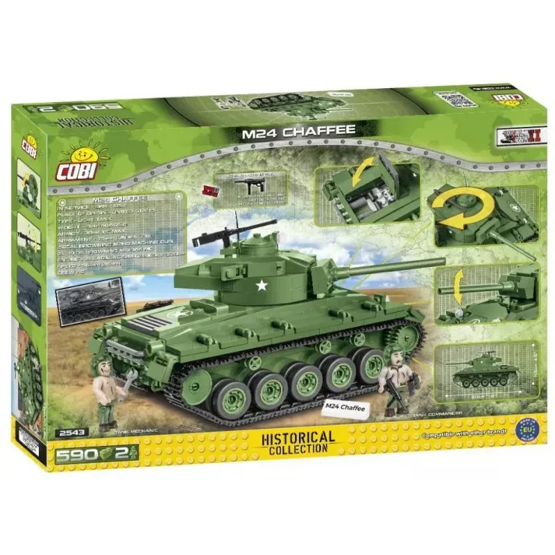 Bloques de construcción Panzer Cobi M24 Chaffee modelo a escala 1:35, Cobi-2543