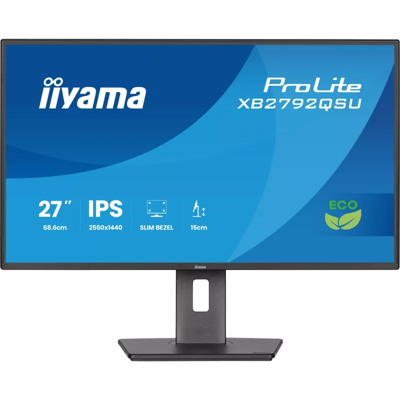 iiyama ProLite XB2792QSU-B1 monitor IPS QHD de 27 pulgadas, HDMI, DP, concentrador USB, 120 Hz, negro