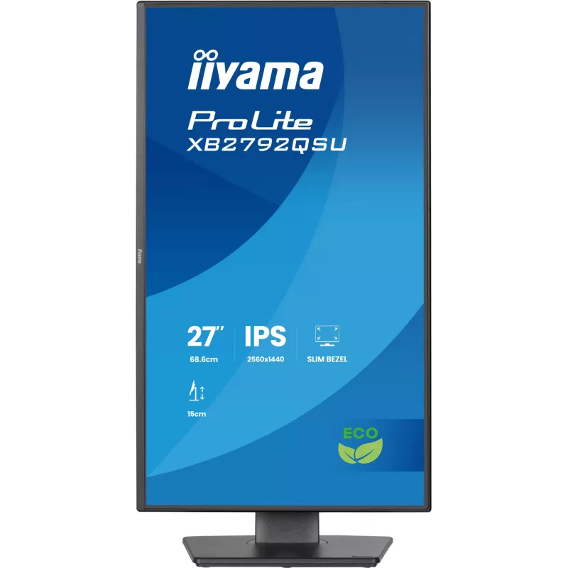 iiyama ProLite XB2792QSU-B1 monitor IPS QHD de 27 pulgadas, HDMI, DP, concentrador USB, 120 Hz, negro