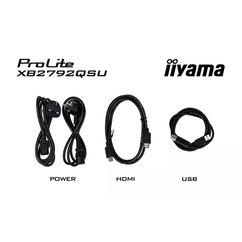 iiyama ProLite XB2792QSU-B1 monitor IPS QHD de 27 pulgadas, HDMI, DP, concentrador USB, 120 Hz, negro