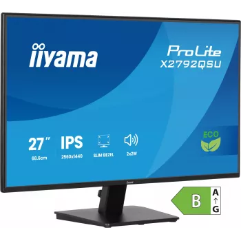 iiyama ProLite X2792QSU-B1 monitor de ordenador 68,6 cm (27 pulgadas) 2560 x 1440 píxeles Quad HD LED negro