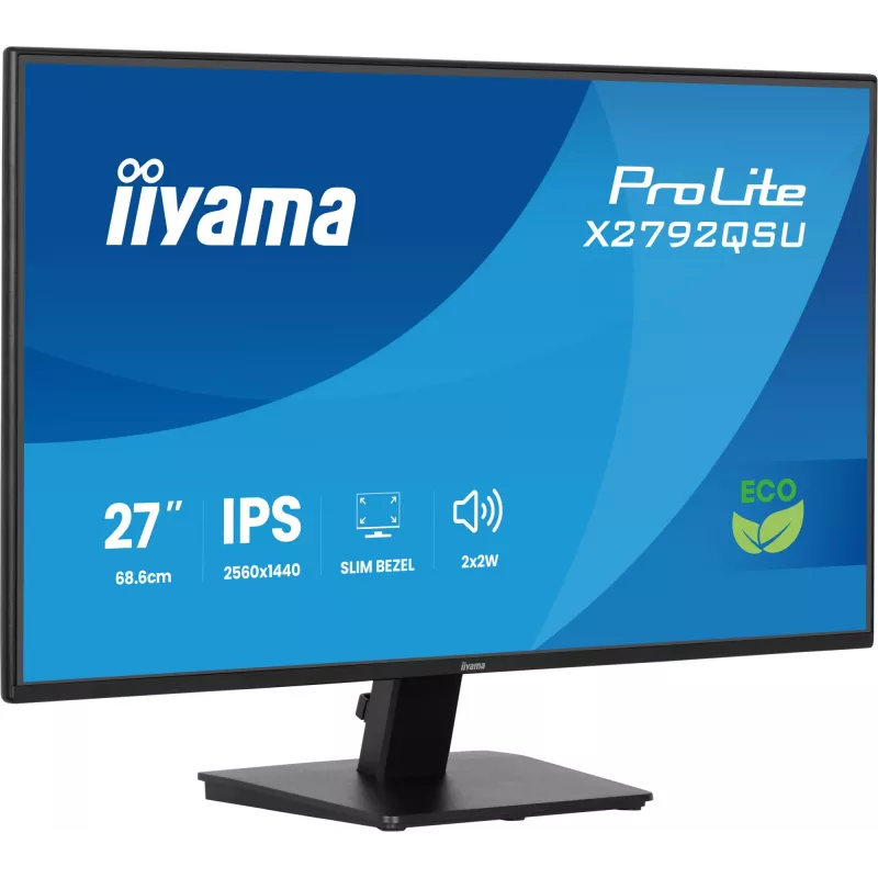 iiyama ProLite X2792QSU-B1 monitor de ordenador 68,6 cm (27 pulgadas) 2560 x 1440 píxeles Quad HD LED negro