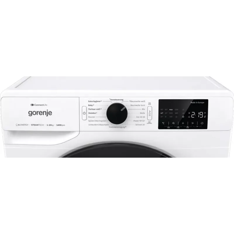 Lavadora de carga frontal Gorenje WPNEI14A2TS 10 kg 1400 rpm negra, blanca