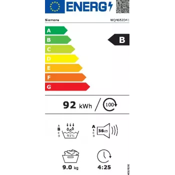 Secadora de condensación con bomba de calor Siemens iQ700 WQ46B2D41 independiente carga frontal 9 kg blanca