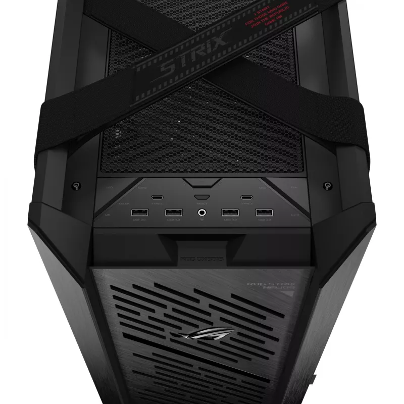 ASUS ROG Strix Helios II GX601S caja de PC, Midi Tower, E-ATX, cristal templado, Aura Sync RGB, 4 ventiladores de 140 mm, USB-C, negra