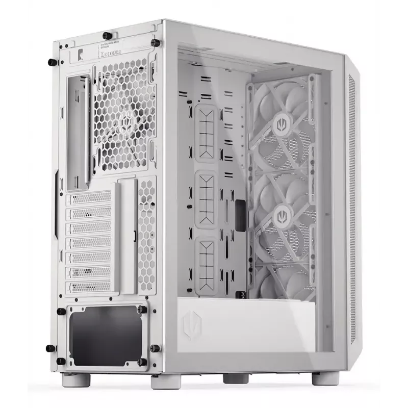 Caja semitorre para PC ENDORFY ARX 500 ARGB Blanca – cristal templado, compatible con ATX/Micro-ATX/Mini-ITX, 3x140 mm frontal + 1x140 mm trasero, 1×3,5