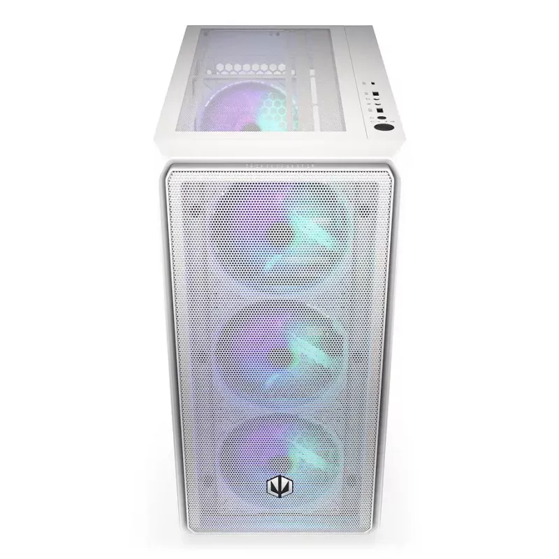 Caja semitorre para PC ENDORFY ARX 500 ARGB Blanca – cristal templado, compatible con ATX/Micro-ATX/Mini-ITX, 3x140 mm frontal + 1x140 mm trasero, 1×3,5