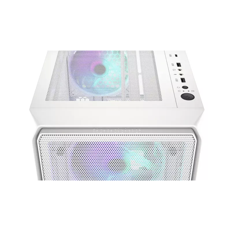Caja semitorre para PC ENDORFY ARX 500 ARGB Blanca – cristal templado, compatible con ATX/Micro-ATX/Mini-ITX, 3x140 mm frontal + 1x140 mm trasero, 1×3,5
