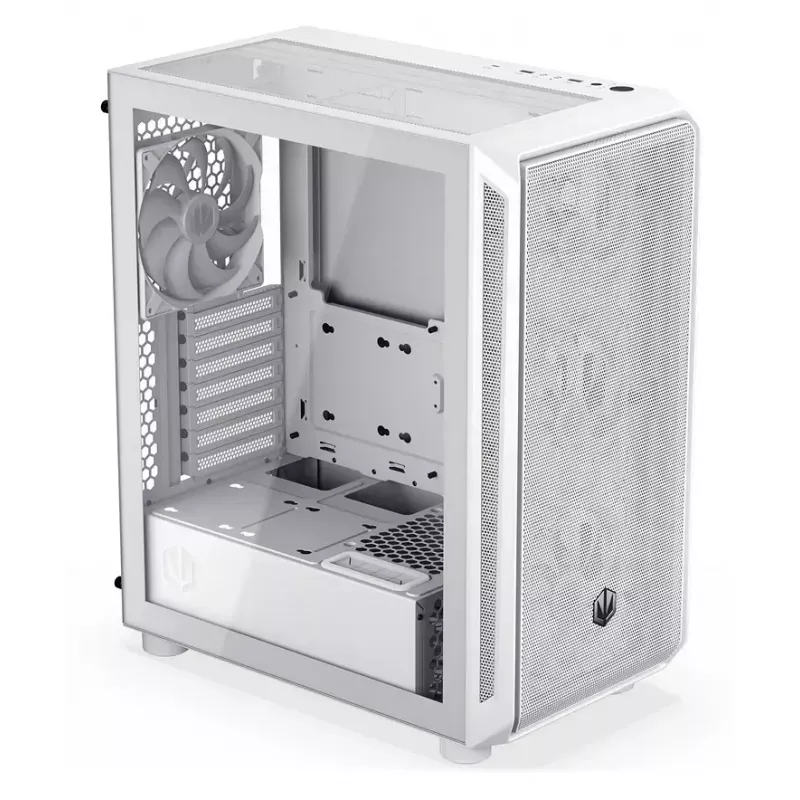 Caja semitorre para PC ENDORFY ARX 500 ARGB Blanca – cristal templado, compatible con ATX/Micro-ATX/Mini-ITX, 3x140 mm frontal + 1x140 mm trasero, 1×3,5