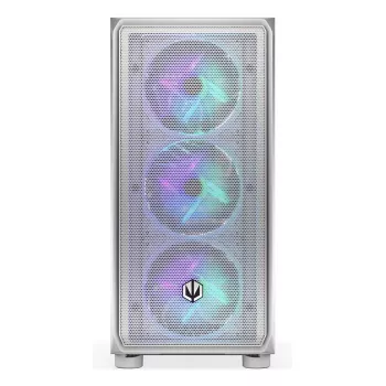 Caja semitorre para PC ENDORFY ARX 500 ARGB Blanca – cristal templado, compatible con ATX/Micro-ATX/Mini-ITX, 3x140 mm frontal + 1x140 mm trasero, 1×3,5