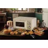 Ariete Vintage Line 3960 Microondas vintage, 800 W, capacidad 20 L, 3 funciones, 5 niveles de cocción, temporizador, Beige