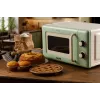 Ariete Vintage Line 3960 Microondas vintage, 800 W, capacidad 20 l, 3 funciones, 5 niveles de potencia, temporizador, Verde