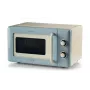 Ariete Vintage Line 3960 Microondas vintage, 800 W, capacidad 20 l, 3 funciones, 5 niveles de cocción, temporizador, Azul