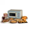 Ariete Vintage Line 3960 Microondas vintage, 800 W, capacidad 20 l, 3 funciones, 5 niveles de cocción, temporizador, Azul