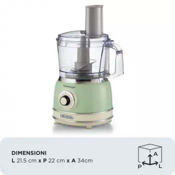 Robot de cocina ARIETE Vintage Line 1781/04 — 1000 W, 2,1 L, Verde