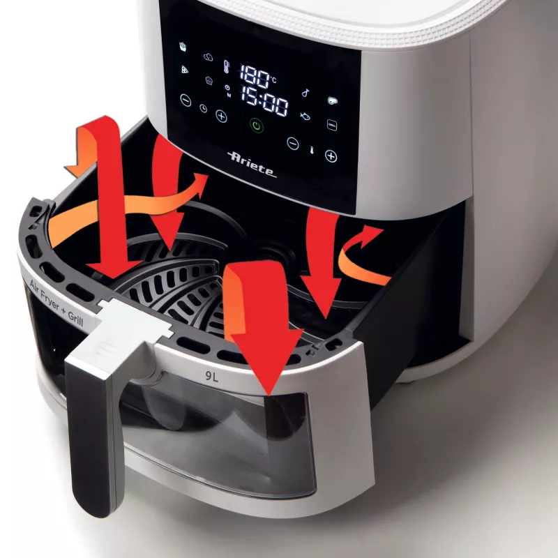Ariete 4630/03 freidora de aire, 9 l, 1500 W, capacidad de 3,5 kg, hasta 200 °C, control táctil, blanca