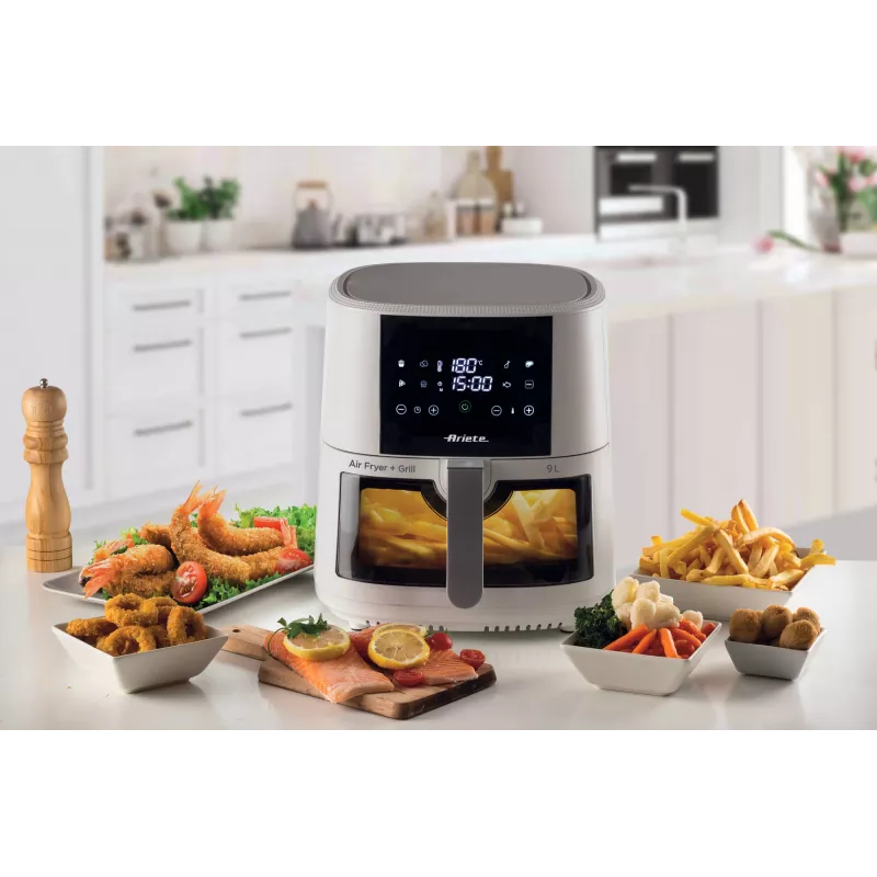 Ariete 4630/03 freidora de aire, 9 l, 1500 W, capacidad de 3,5 kg, hasta 200 °C, control táctil, blanca