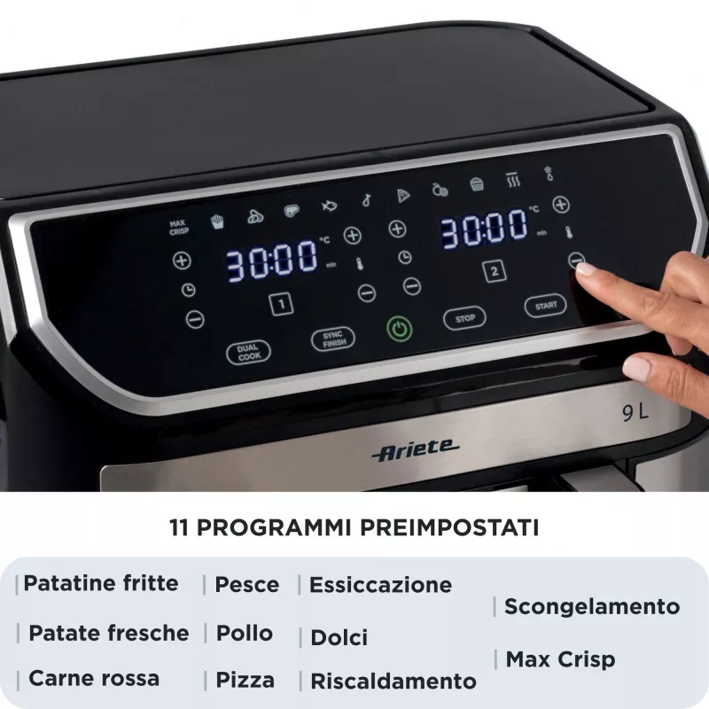 Freidora de aire Ariete 4625/00 9 L 2100 W Negro Plata