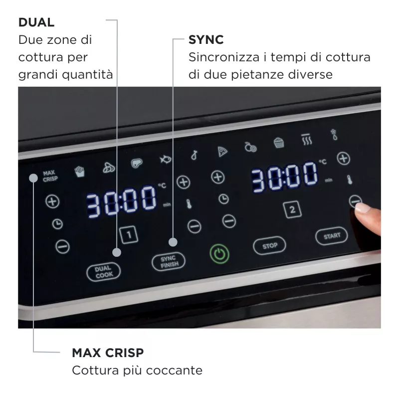 Freidora de aire Ariete 4625/00 9 L 2100 W Negro Plata