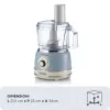 Robot de cocina ARIETE Vintage Line 1781/05 — 1000 W, bol 2,1 L, control giratorio, cuchillas de acero inoxidable, azul