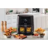 Ariete 4630/00 freidora de aire, 9 l, 1500 W, capacidad de carga de 3,6 kg, 7 programas, hasta 200°C, ventana de visualización, negra