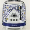 Tostadora Ariete 155 Capri, 810W, 2 rebanadas, 6 niveles de tostado, bandeja recogemigas, función descongelar, expulsión automática, sin pinzas