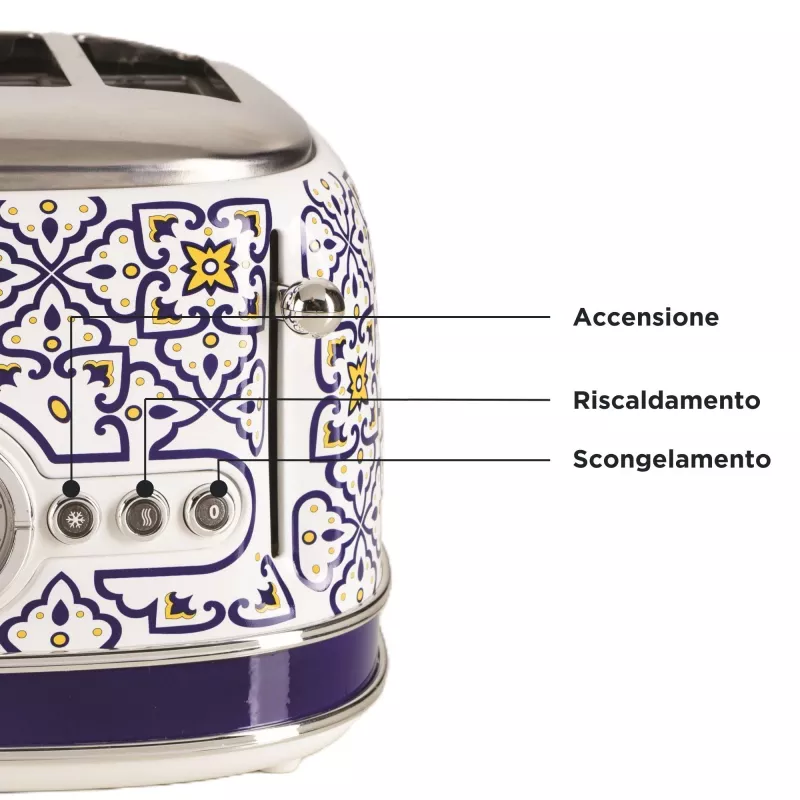 Tostadora ARIETE Capri 4 rebanadas, 1630 W, blanco/multicolor