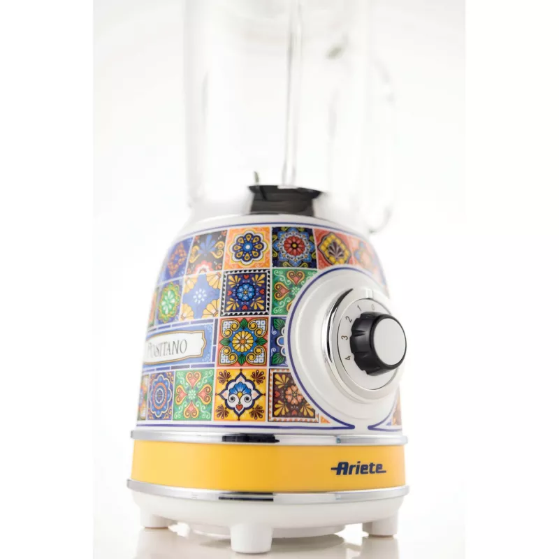 Batidora Ariete 583 Positano con jarra de cristal de 1,5 litros, 4 cuchillas de acero inoxidable, 4 velocidades + Pulse, 1000 vatios