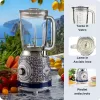Batidora de vaso Ariete 583 Capri con jarra de cristal de 1,5 litros, 4 cuchillas de acero inoxidable, 4 velocidades + función pulsar, 1000 vatios