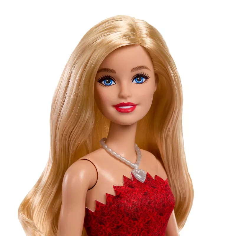 Muñeca de moda Barbie Mattel 80.º aniversario rubí con vestido rojo y accesorios