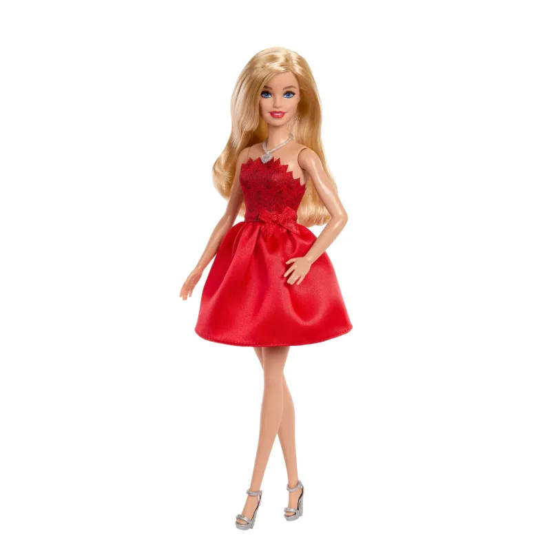 Muñeca de moda Barbie Mattel 80.º aniversario rubí con vestido rojo y accesorios