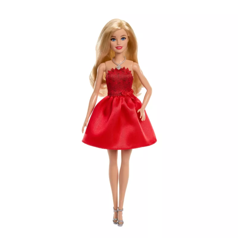 Muñeca de moda Barbie Mattel 80.º aniversario rubí con vestido rojo y accesorios