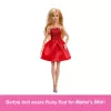 Muñeca de moda Barbie Mattel 80.º aniversario rubí con vestido rojo y accesorios