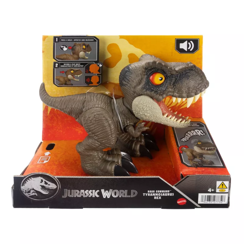 Figura de acción dinosaurio Jurassic World Roar Command Tyrannosaurus Rex, función de grabación, reproducción y rugido, T. Rex