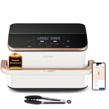 Cosori Dual Blaze Twinfry Chef Edition freidora de aire doble 10 L de sobremesa 2800 W oro rosa, blanca