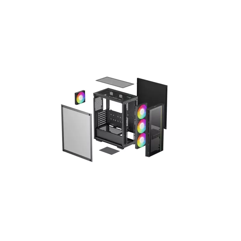 DeepCool MATREXX 55 V4 C R-MATREXX55-BCADA4-G-4 caja Midi Tower para PC, cristal templado, ATX/Micro-ATX/Mini-ITX, negra