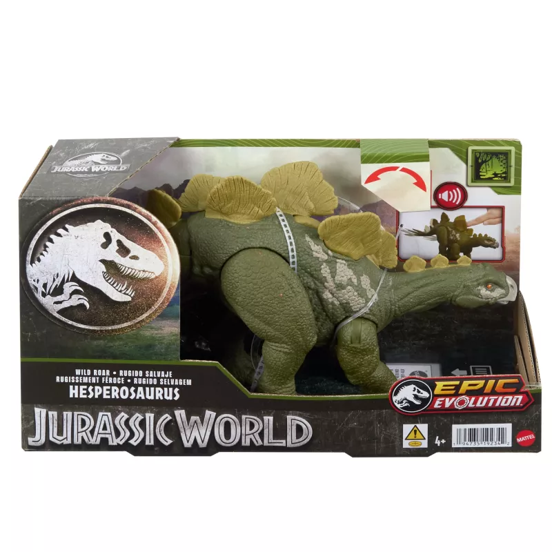 Figura de acción de colección Mattel Jurassic World WILD ROAR Hesperosaurus