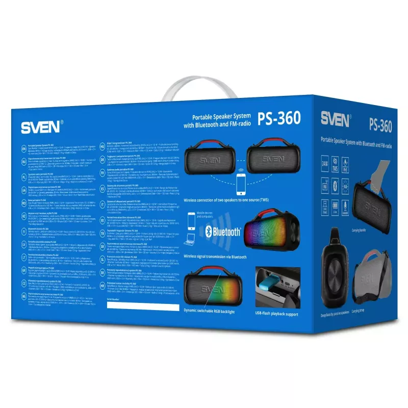 Altavoz portátil mono SVEN PS-360 negro