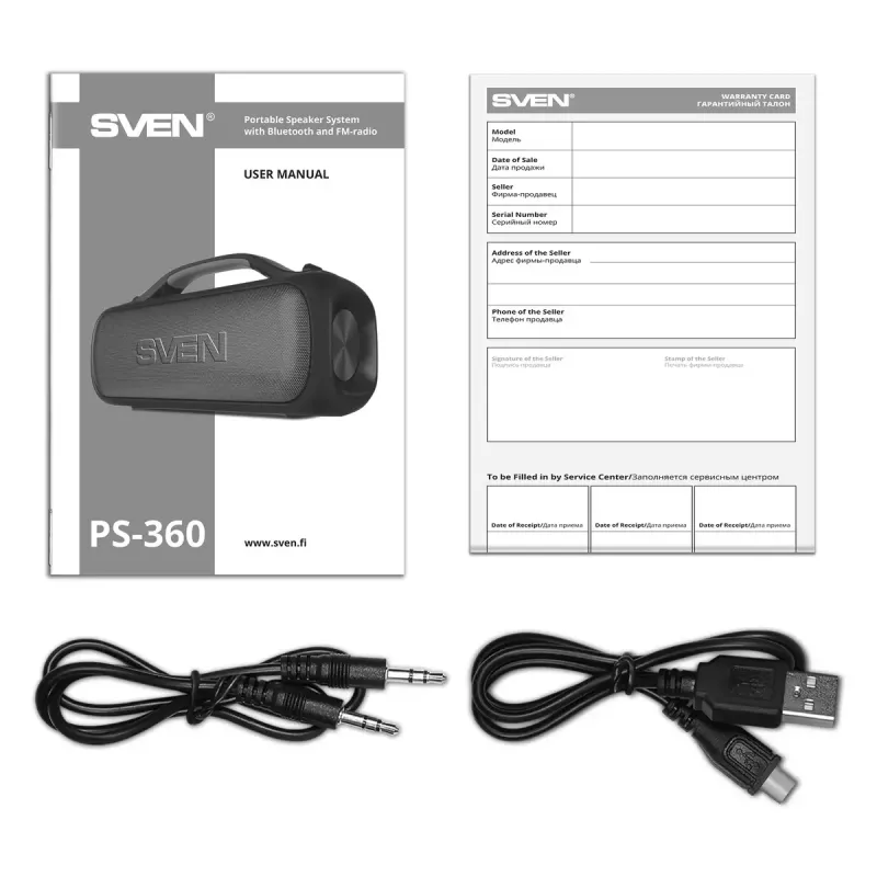 Altavoz portátil mono SVEN PS-360 negro