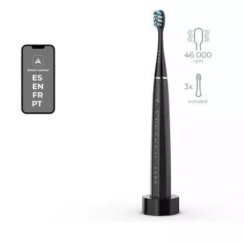 Cepillo de dientes eléctrico sónico AENO DB2S negro 4 modos 46000rpm
