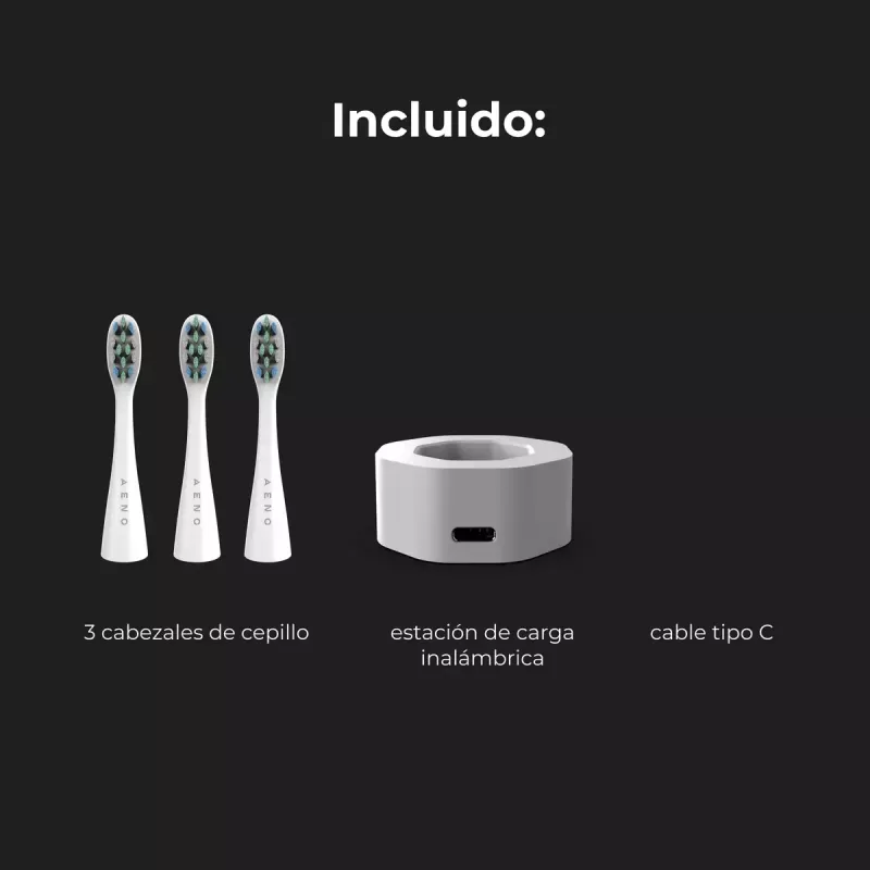Cepillo de dientes sónico AENO DB1S blanco 4 modos 46000 rpm
