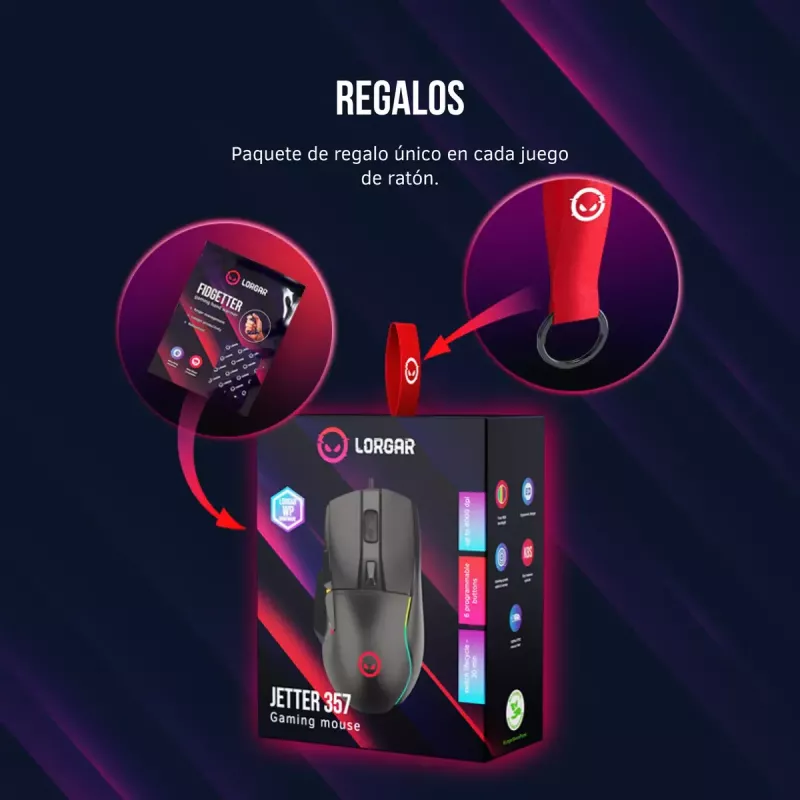 Ratón Lorgar Jetter 357 Gaming óptico diestro