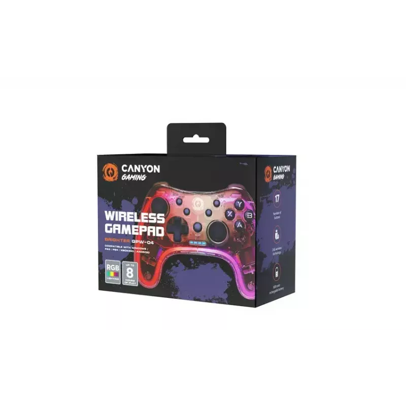 Mando de juegos inalámbrico Canyon CND-GPW04 2.4G iluminación RGB batería 800mAh
