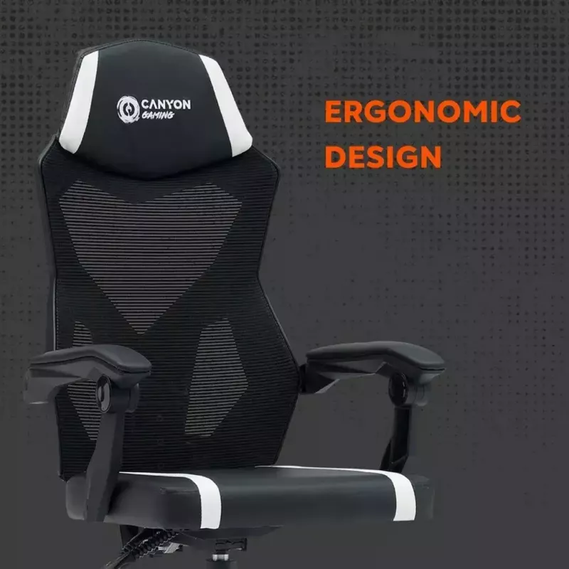 Silla gaming Canyon Flow MCH01 asiento duro negro naranja 120 kg