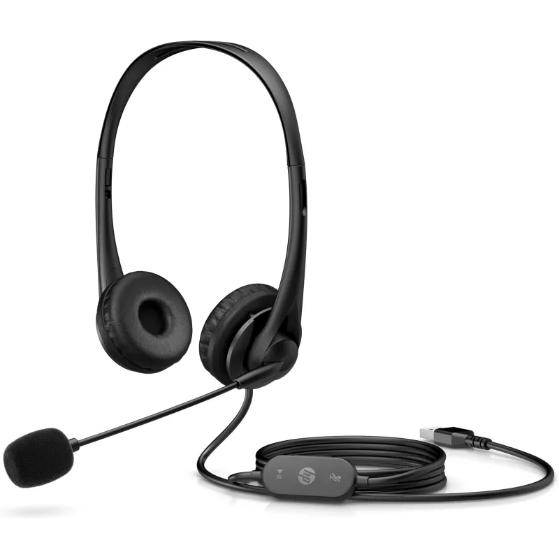 HP Stereo USB Headset G2, con cable, oficina/callcenter, 90 g, auriculares, negro