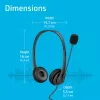 HP Stereo USB Headset G2, con cable, oficina/callcenter, 90 g, auriculares, negro