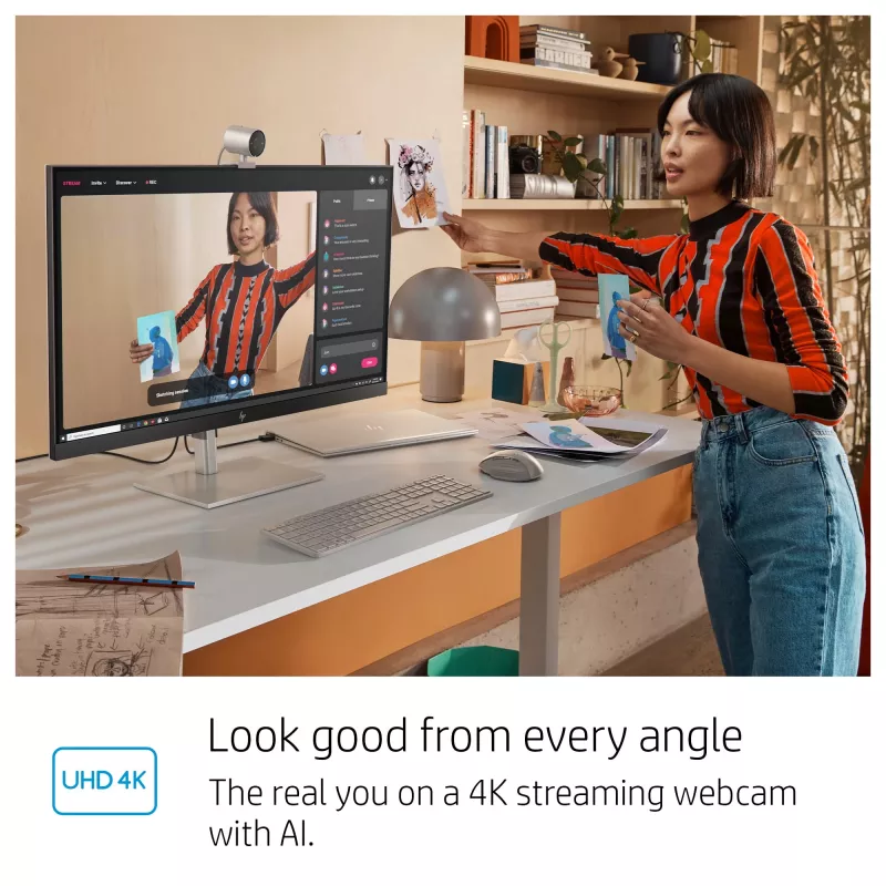 HP 950 webcam 4K, 3840 x 2160 píxeles, Full HD, 30 fps, 1x, Auto, Auto