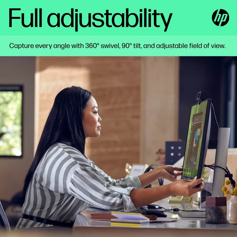 Webcam HP 625 FHD, 4 MP, 1920 x 1080 píxeles, Full HD, empresa, USB, negra