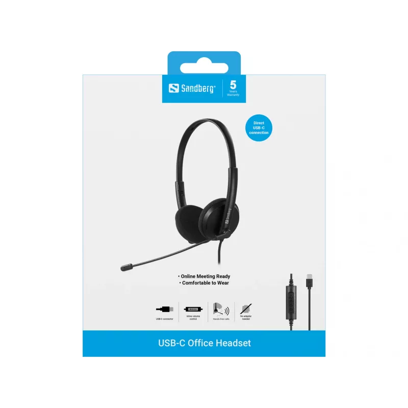 Auricular Sandberg USB-C Office Headset
